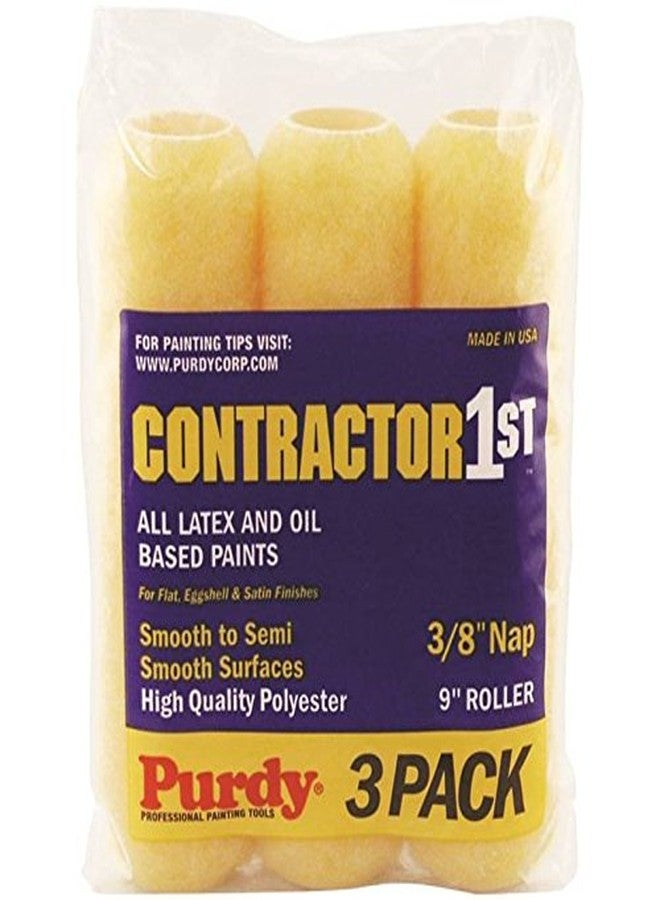 Purdy Contractor 1st Polyester 3/8 in. x 9 in. W For Smooth to Semi Smooth Surfaces 3 pk Paint Roller Cover - Image 3