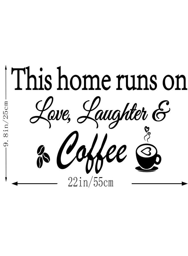 Fencosyn This Home Runs on Love Laughter and Coffee Removable Vinyl Art Wall Decal Stickers Home Decor - Image 3