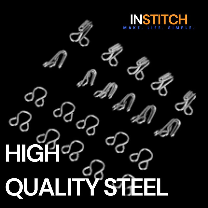 INSTITCH INSTITCH Blouse Hooks Stainless Steel for BlouseDresses Tailoring Pack of 100 pc Silver  - Image 2
