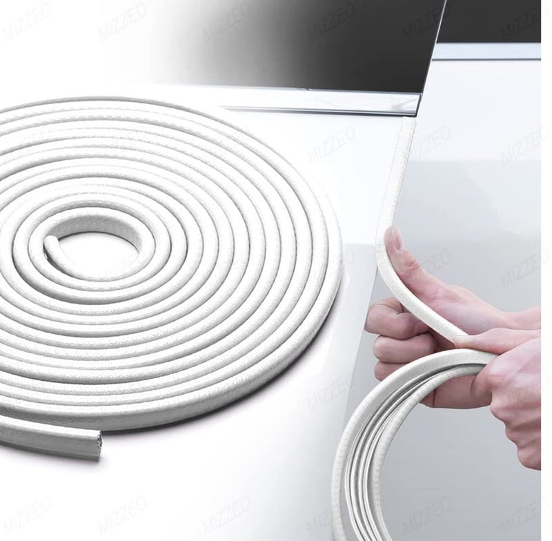 MIZZEO 16Ft Car Door Edge Guards Universal Rubber Car Door Edge Protector U Shape (White) Seal Strip Compatible with Toyota Innova Crysta Old - Image 1