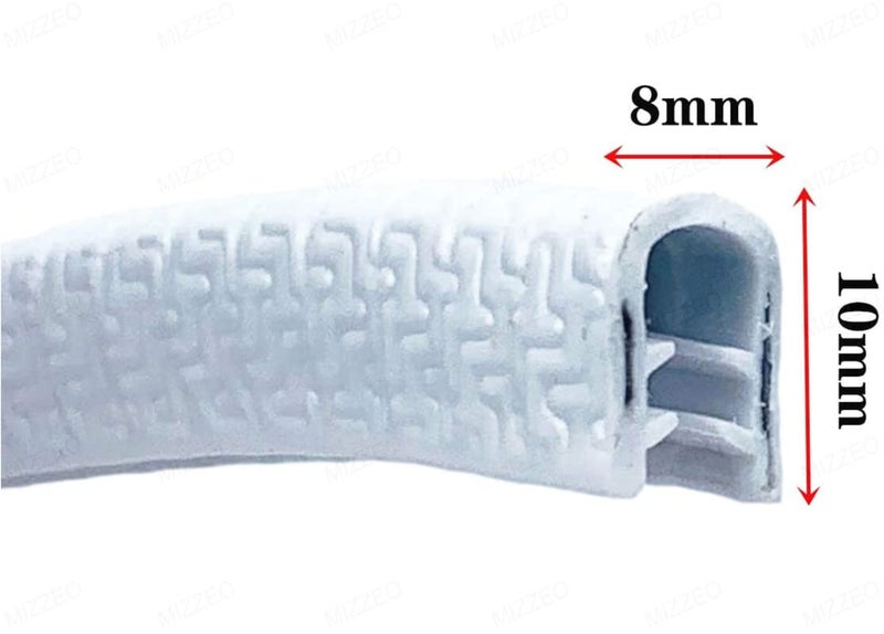 MIZZEO 16Ft Car Door Edge Guards Universal Rubber Car Door Edge Protector U Shape (White) Seal Strip Compatible with Toyota Innova Crysta Old - Image 3