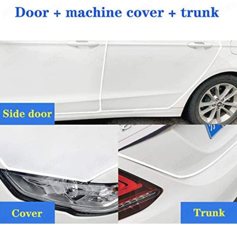 MIZZEO 16Ft Car Door Edge Guards Universal Rubber Car Door Edge Protector U Shape (White) Seal Strip Compatible with Toyota Innova Crysta Old - Image 4