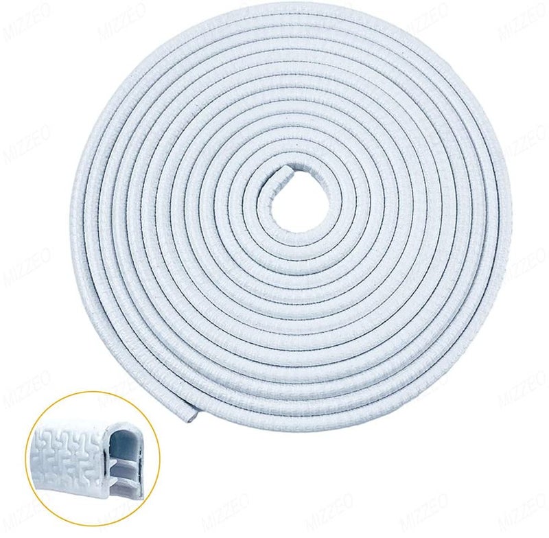 MIZZEO 16Ft Car Door Edge Guards Universal Rubber Car Door Edge Protector U Shape (White) Seal Strip Compatible with Toyota Innova Crysta Old - Image 2