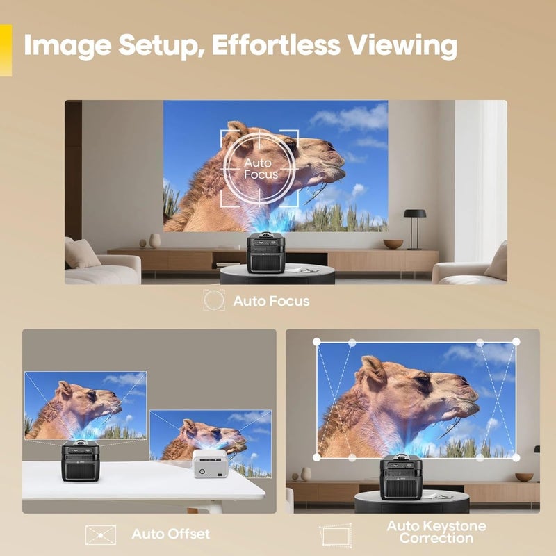 900ANSI HY450C 8K & 4K Native 1080P Ultra Wide Projector, Allwinner H716, Auto Shift, BT5.4, WIFI6, Voice Assistant - Image 3