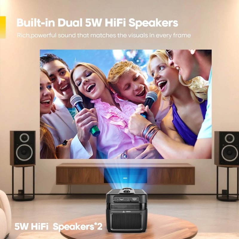 900ANSI HY450C 8K & 4K Native 1080P Ultra Wide Projector, Allwinner H716, Auto Shift, BT5.4, WIFI6, Voice Assistant - Image 5