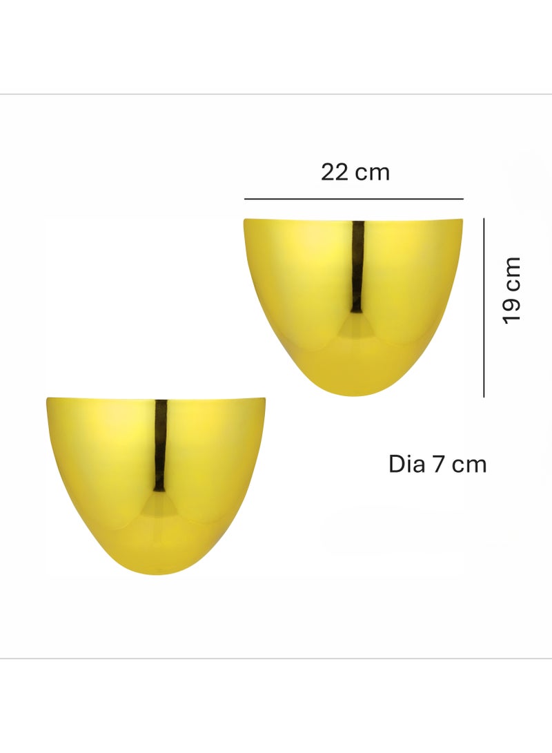 European Brass Wall Hanging Planter Set of 2 – Metal Indoor Pots for Home Décor by European Brass - Image 4