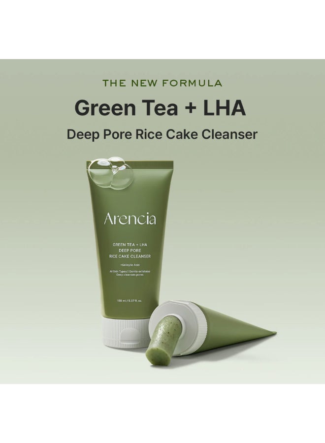 arencia حمض الساليسيليك، شاي أخضر + LHA منظف كعكة الأرز العميق – تنظيف عميق للمسام، غسول وجه لحب الشباب، مزيل للرؤوس السوداء، 5.07 أونصة سائلة - Image 2