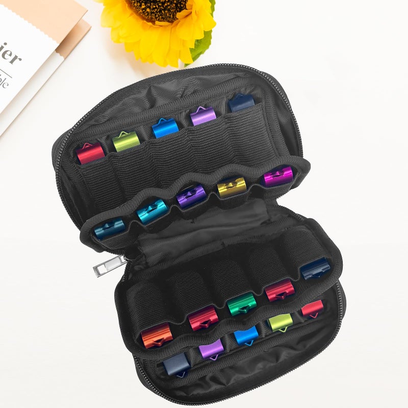 WesData USB Flash Drive Storage Case, 20 Slots Electronic Organizer, Black Carrying Case with D-Buckle, 7.1 x 3.6 inches - Image 5
