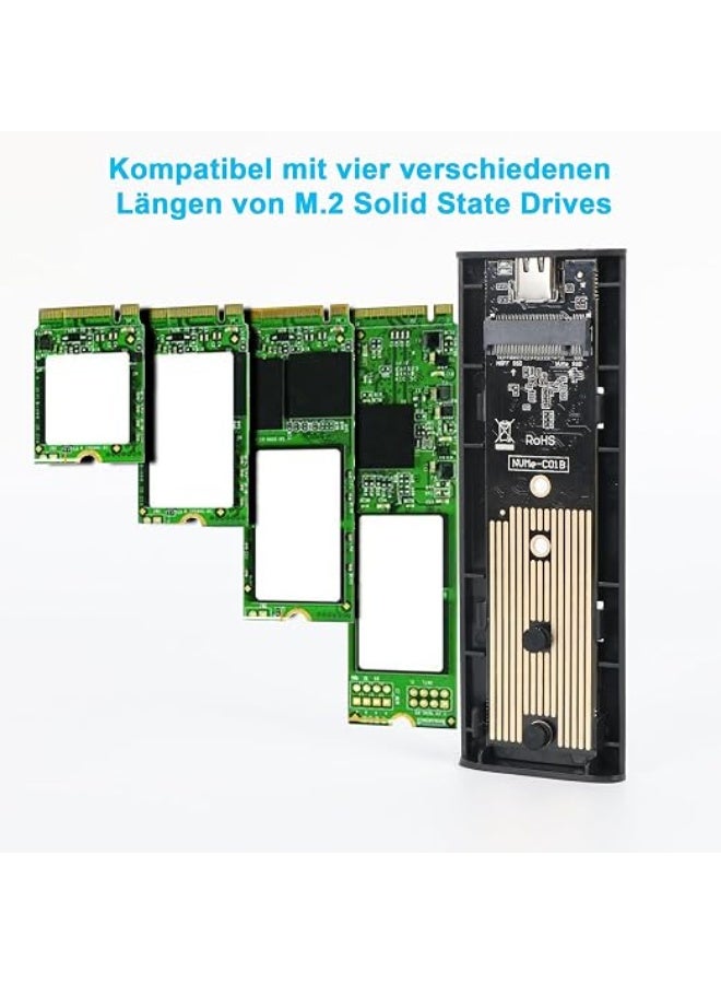 علبة خارجية لوحدات تخزين M.2 NVMe وSATA، منفذ USB 3.2 Gen 2 بسرعة 10 جيجابت/ثانية، مع كابل USB-A وUSB-C، تدعم مقاسات 2230 و2242 و2260 و2280 - Image 5