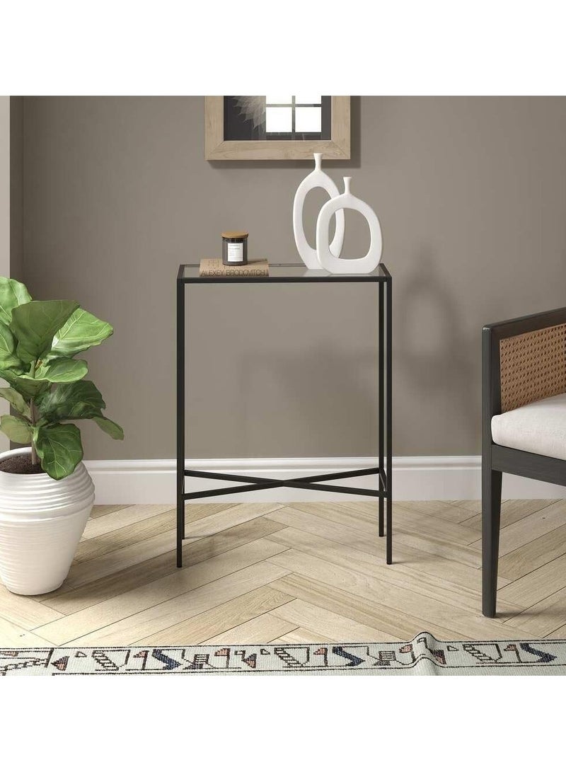 LINGWEI Modern Console Table with Glass Shelves & 1.3cm Thick Metal Frame Pre Assembled Entryway Table For Living Room Hallway or Sofa Side - Image 2