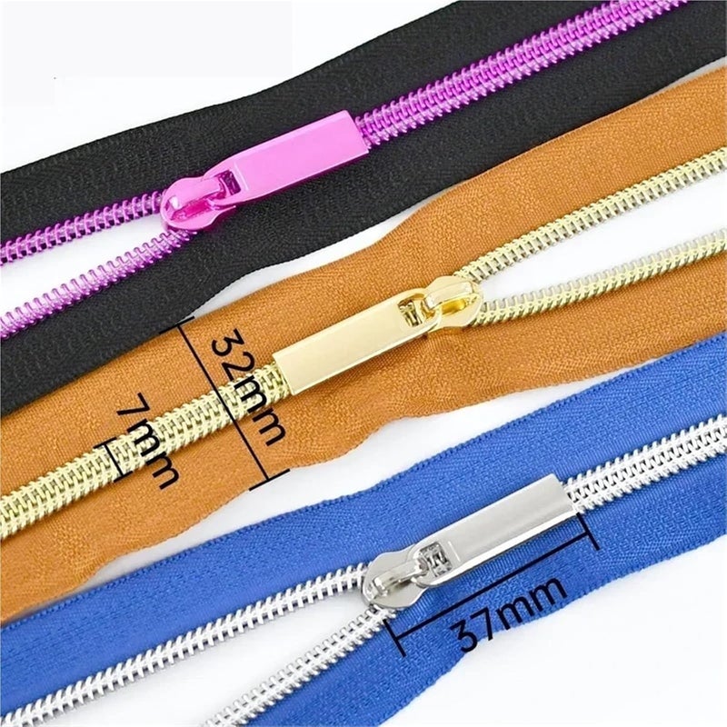 Zipper 1/2/3/4/5Meters 5# Nylon Zipper Tapes Zips Slider Coil Zippers Bag Purse Pocket Zip Pull Head Repair Kit DIY Sewing(Color-03,4MZip4PcsSliders) - Image 4