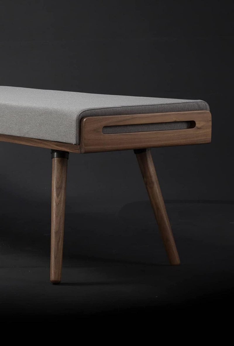 Streem Solid Wood Stool/Seat/Ottoman/Bench in Solid Sheesham Wood Stool with Cushion | Sitting Chair with Handle (75 CM Bench) - Image 2