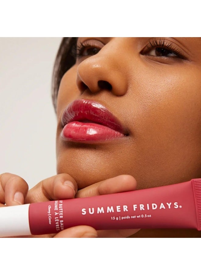 SUMMER FRIDAYS Lip Butter Balm - Conditioning Lip Mask and Lip Balm for Instant Moisture, Shine and Hydration - Sheer-Tinted, Soothing Lip Care - Cherry (.5 Oz)  - Image 4
