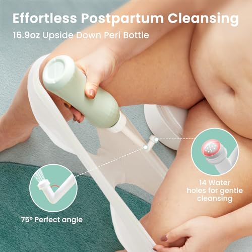 Grownsy Postpartum Essentials Recovery Kit for Labor & Delivery | Postpartum Kit for Women | Includes Upside Down Peri Bottle, Perineal Spray, 28 Cooling Pad Liners,2 Ice Packs &4 Disposable Underwear - Image 4