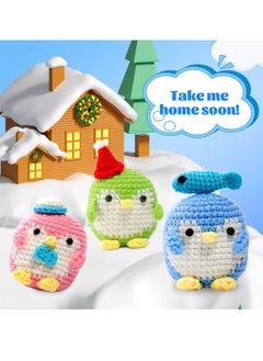 SYOSI Beginners Crochet Kit Adults and Kids Beginners Crochet Kit Complete Set to Make 3 Penguin Stress Relieving Craft Idea Gift | with Step by Step Instruction Video Complete Material Pack  - Image 5