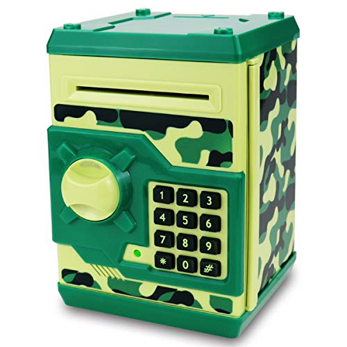 TOPBRY Kids Electronic Piggy Bank Mini ATM Toy for 314 Year Old Boys and Girls Camouflage Green - Image 1