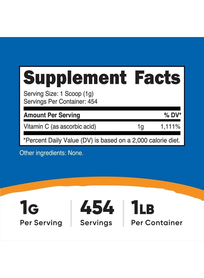 Nutricost فيتامين سي، حمض الأسكوربيك، 16.2 أونصة (1 رطل) - Image 2