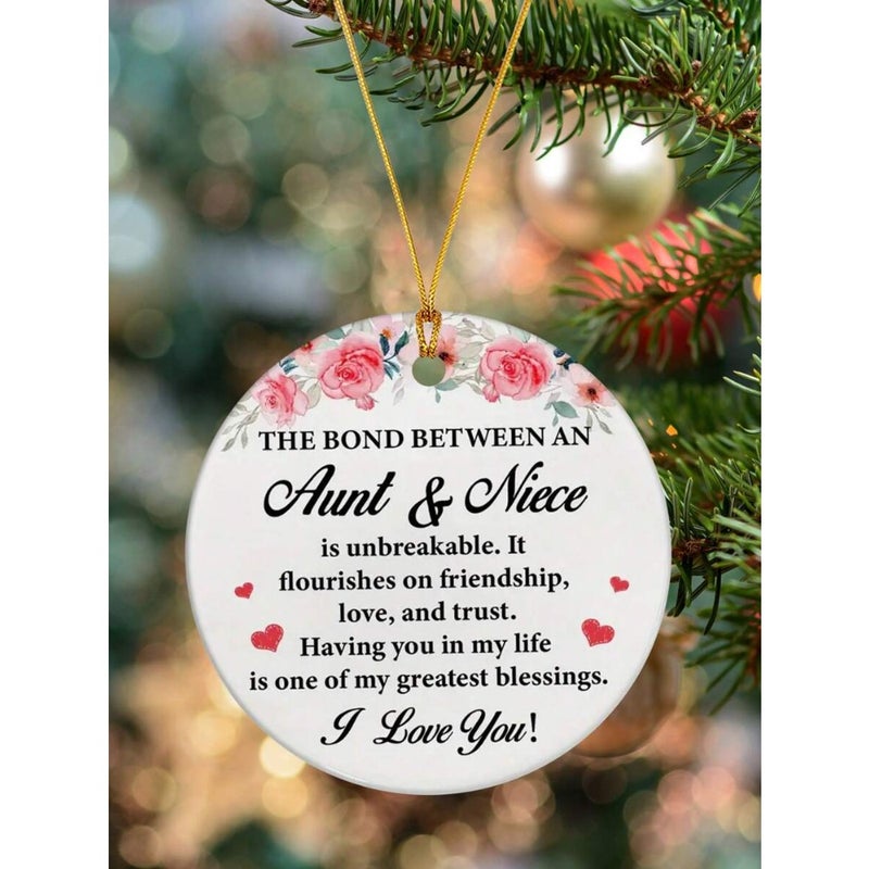 1pc Unbreakable Aunt-Niece Bond Acrylic Pendant Decoration, Gift, Window Hanging Memorial Gift, Tree Ornament, Home Decor, Room Decor, Wall Decor Gifts Birthday Graduation Christmas Decorations  Christmas - Image 1