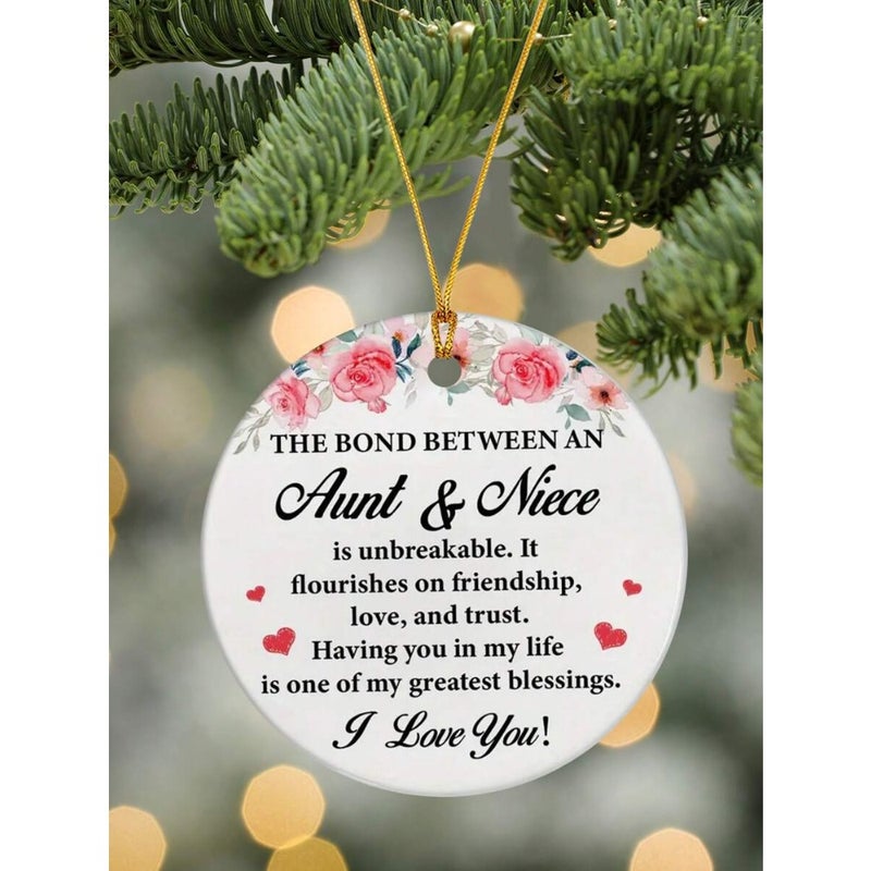 1pc Unbreakable Aunt-Niece Bond Acrylic Pendant Decoration, Gift, Window Hanging Memorial Gift, Tree Ornament, Home Decor, Room Decor, Wall Decor Gifts Birthday Graduation Christmas Decorations  Christmas - Image 4