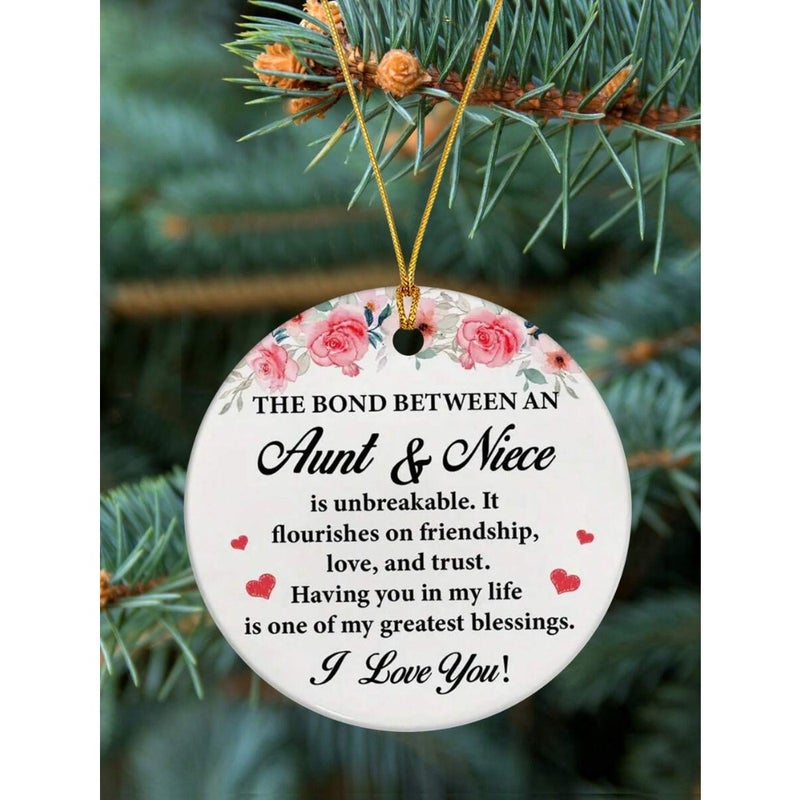 1pc Unbreakable Aunt-Niece Bond Acrylic Pendant Decoration, Gift, Window Hanging Memorial Gift, Tree Ornament, Home Decor, Room Decor, Wall Decor Gifts Birthday Graduation Christmas Decorations  Christmas - Image 2