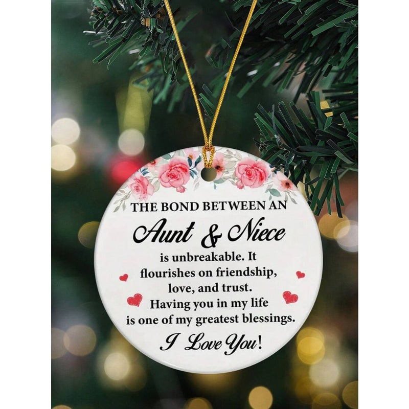 1pc Unbreakable Aunt-Niece Bond Acrylic Pendant Decoration, Gift, Window Hanging Memorial Gift, Tree Ornament, Home Decor, Room Decor, Wall Decor Gifts Birthday Graduation Christmas Decorations  Christmas - Image 3