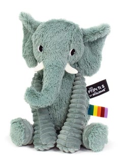 Les Deglingos Dimoitou the Elephant Plush Toy - Mint Green Corduroy Elephant with Long Ears, Eco-Friendly, Machine Washable, Ideal for Babies and Toddlers  - Image 1