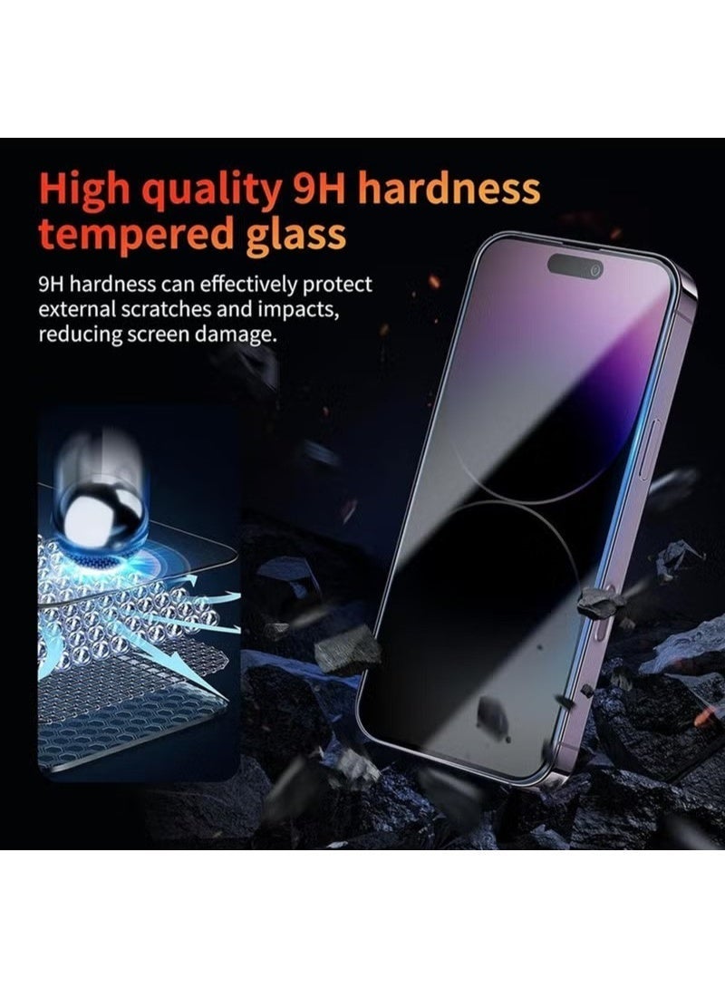 تيمبرد غلاس واقي شاشة الخصوصية لجهاز iPhone 17 Pro Max - زجاج مقوى 9H، مضاد للسقوط، مضاد لبصمات الأصابع، شفاف عالي الدقة 2.5D - Image 5