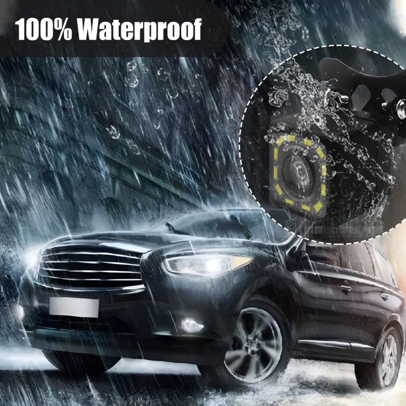 QUICTO Car Backup Camera, Waterproof Ultra HD 12 LED Night Vision Rear View Camera, 170Â° Wide View Angle Long License Plate Frame Camera, Universal Cars, SUV, Trucks, RV - Image 3