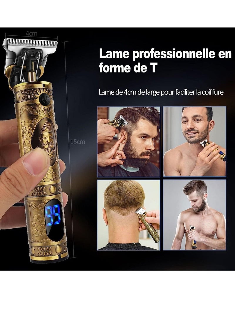 Professional Men’s Hair Trimmer, Long Hair Trimmer, Beard Trimmer, Cordless Hair Trimmer, Rechargeable, LED Display, - Image 2