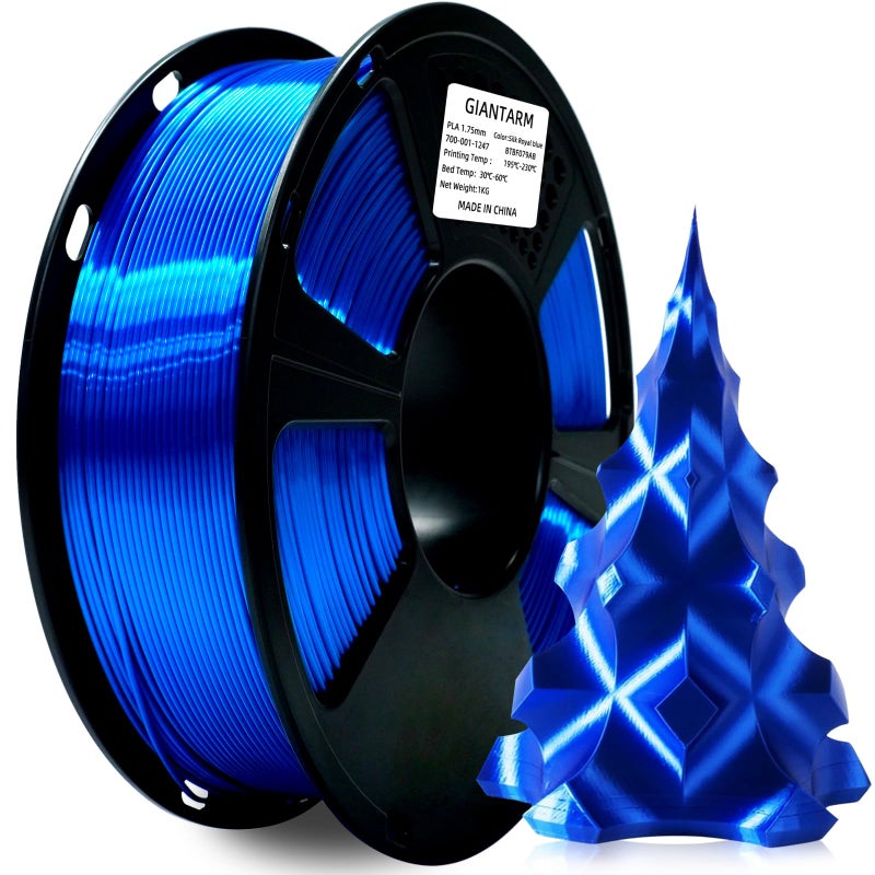 GIANTARM 3D Printer Filament, Silk Royal Blue Pla Filament, 1Kg(2.2lbs) Spool, 1.75mm Dimension Accuracy +/- 0.03mm, 3D Printing Filament - Image 1