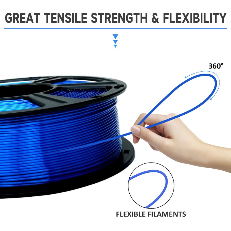 GIANTARM 3D Printer Filament, Silk Royal Blue Pla Filament, 1Kg(2.2lbs) Spool, 1.75mm Dimension Accuracy +/- 0.03mm, 3D Printing Filament - Image 5