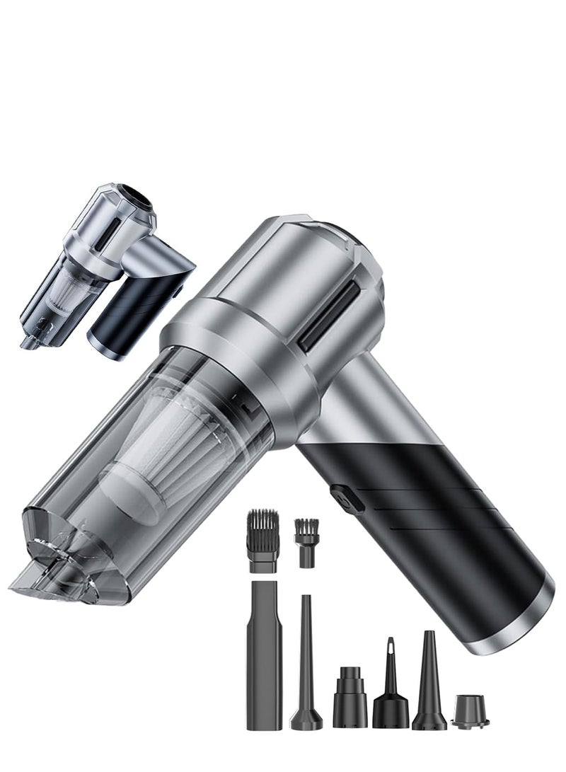 إيسي مكنسة كهربائية للسيارةمكنسة كهربائية محمولة باليد للسيارة، مكنسة كهربائية صغيرة لاسلكية بقوة 15000 باسكال، مكنسة كهربائية عالية الطاقة قابلة لإعادة الشحن مع فوهات متعددة للاستخدام في المنزل والمكتب والحيوانات الأليفة والمركبات - Image 1