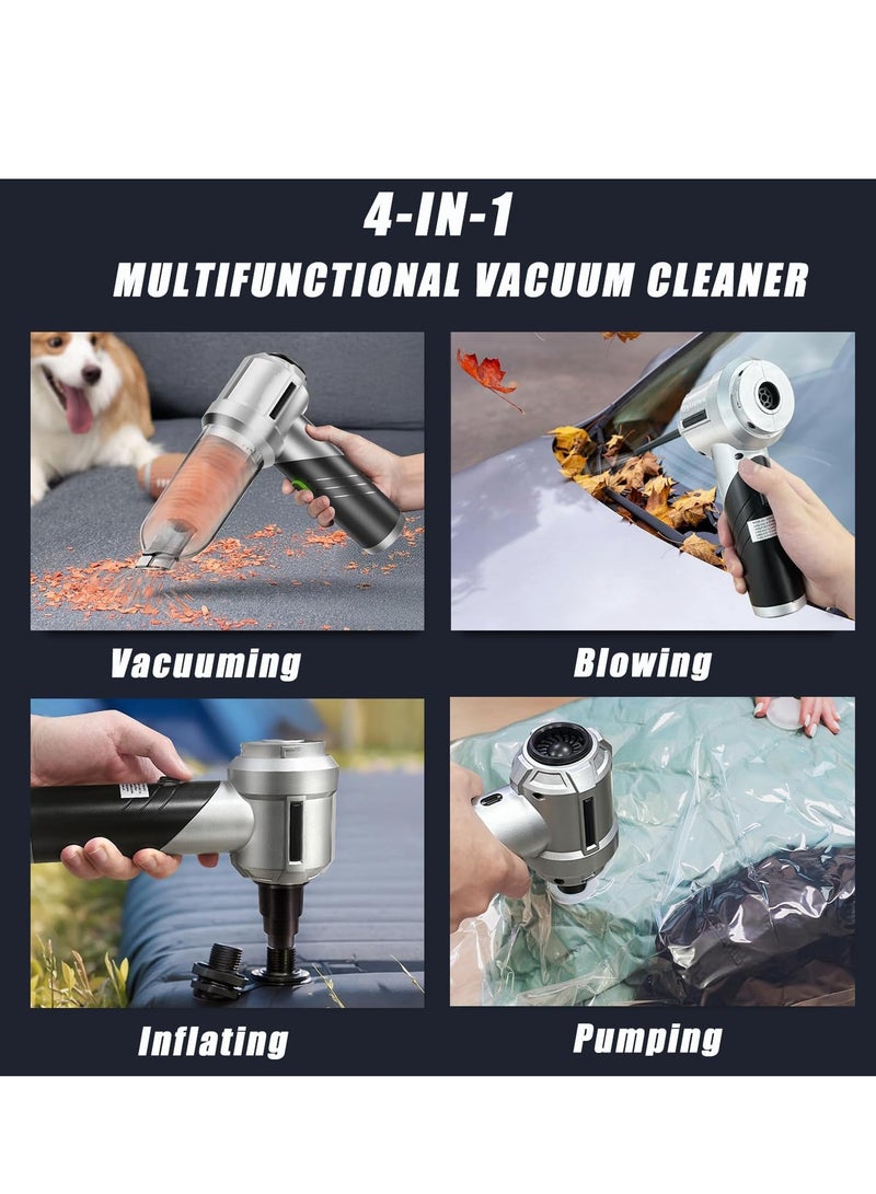 إيسي مكنسة كهربائية للسيارةمكنسة كهربائية محمولة باليد للسيارة، مكنسة كهربائية صغيرة لاسلكية بقوة 15000 باسكال، مكنسة كهربائية عالية الطاقة قابلة لإعادة الشحن مع فوهات متعددة للاستخدام في المنزل والمكتب والحيوانات الأليفة والمركبات - Image 4