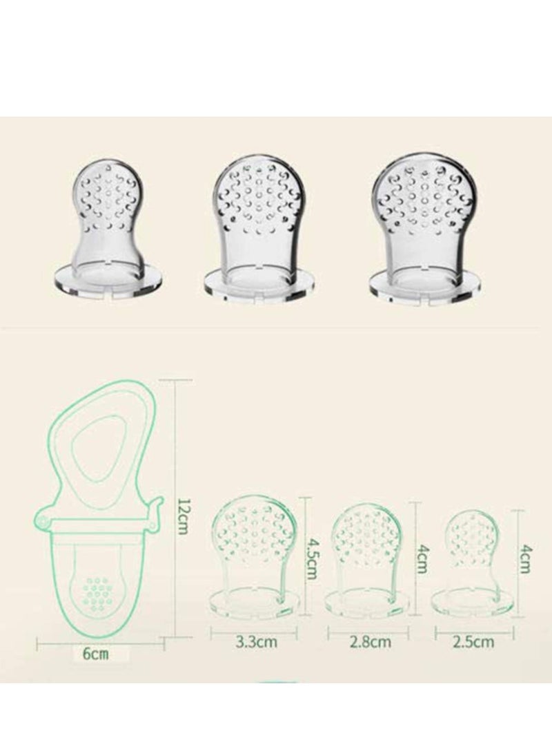 SOLARAE 2 Pack Fresh Fruit Silicone Nipple Teething Toy-Fresh Fruit Feeder for kids Bonus 3 Pcs Replacement Silicone Pouches Baby Fruit Feeder Pacifier Teething Pacifiers Nibbler - Image 5