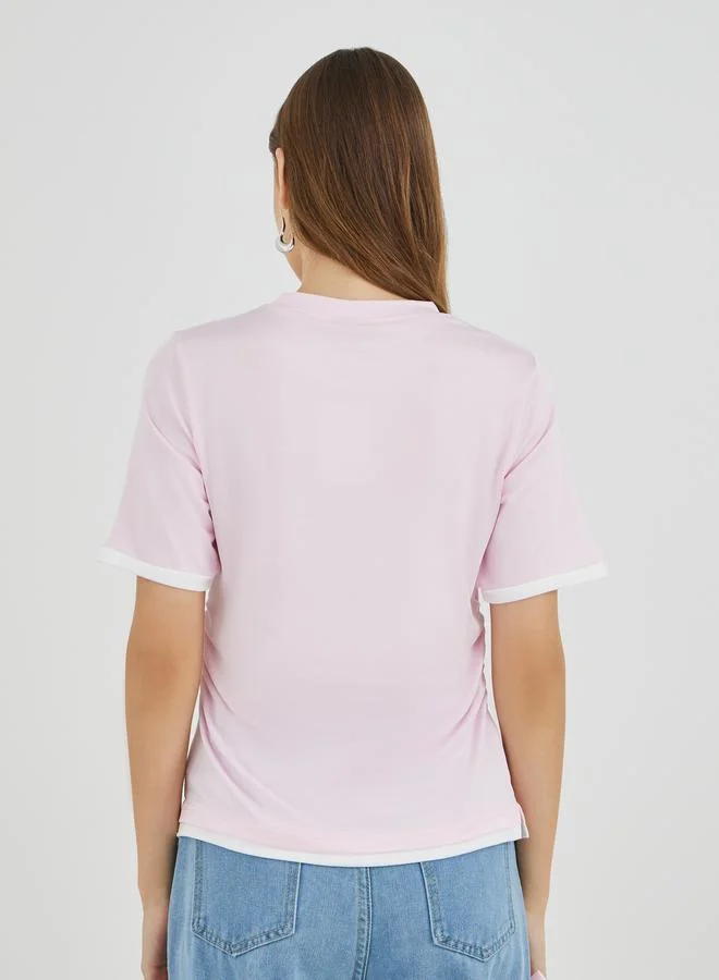 Take Two Take Two Side Ruched Detail Short Sleeve T-Shirt