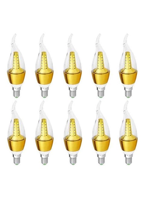 10 Piece LED Candle Angular Bulb 5 Watt Warm Light