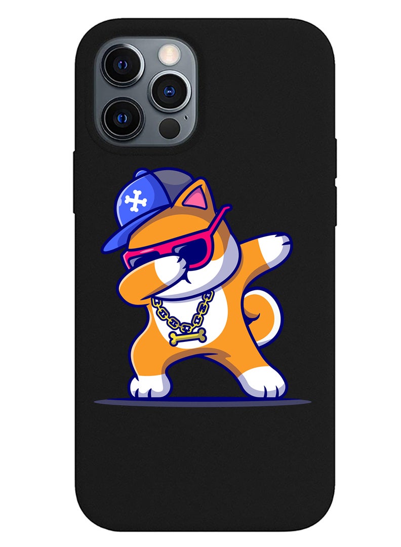 Theodor Protective Slim Fit Case Liquid Silicone Cover with Full Body Protection Anti-Scratch Shockproof Case For iPhone 12 Pro Black  - FORZA390 Two kids ago copy - Image 1