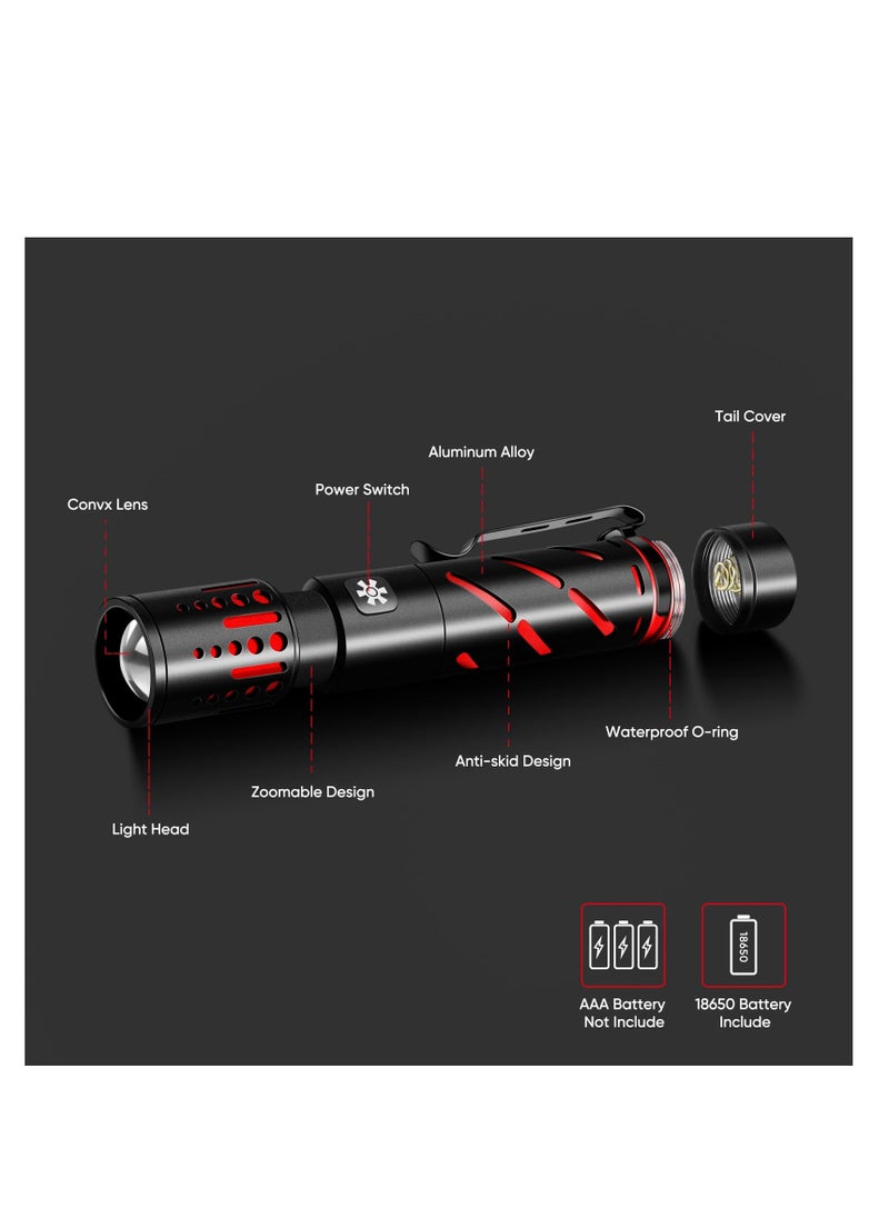 SYOSI - Fast Rechargeable Flashlights for Home, Tactical Flashlights High Lumens 20000, 3 Modes Zoomable Waterproof Mini Flashlight, Powerful LED Flash lights for Camping, Hiking (Battery Include) - Image 1