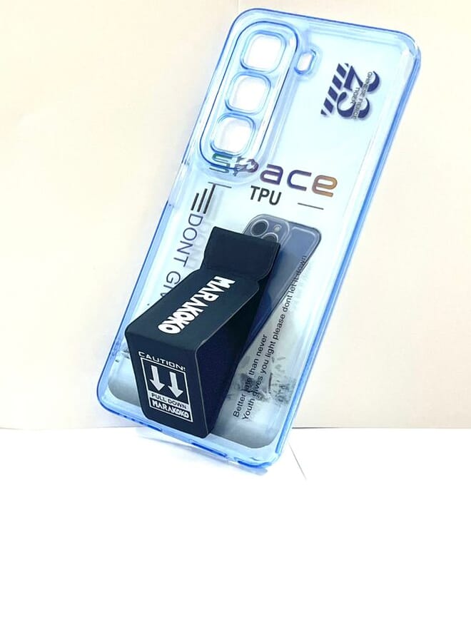 Marakoko Infinix Hot 50 Shock Proof Silicone protection Clear Case Cover With Magnetic Hand Grip - Image 2