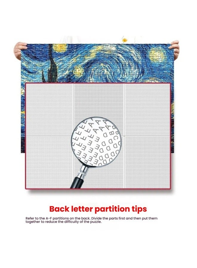 general Jigsaw puzzle 1000 pieces of difficult oil painting Van Gogh starry sky landscape adult puzzle paper puzzle toy - Image 2