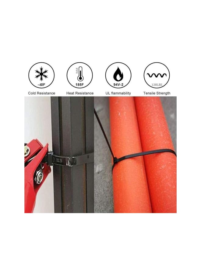 S-TOP Black Cable Ties,Heavy duty Zip Ties,Stable 24 inch Large Cable Wire Ties With 120 Pounds Tensile Strength Black (24inch black) - Image 4