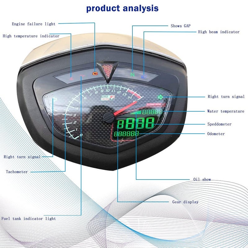 DEMULAX 7 Colors Motorcycle Speedometer Cluster - Image 3