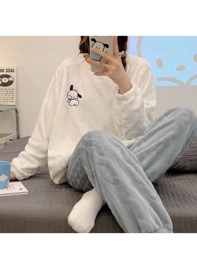 Winter Women’s Coral Fleece Thickened Pajama Set