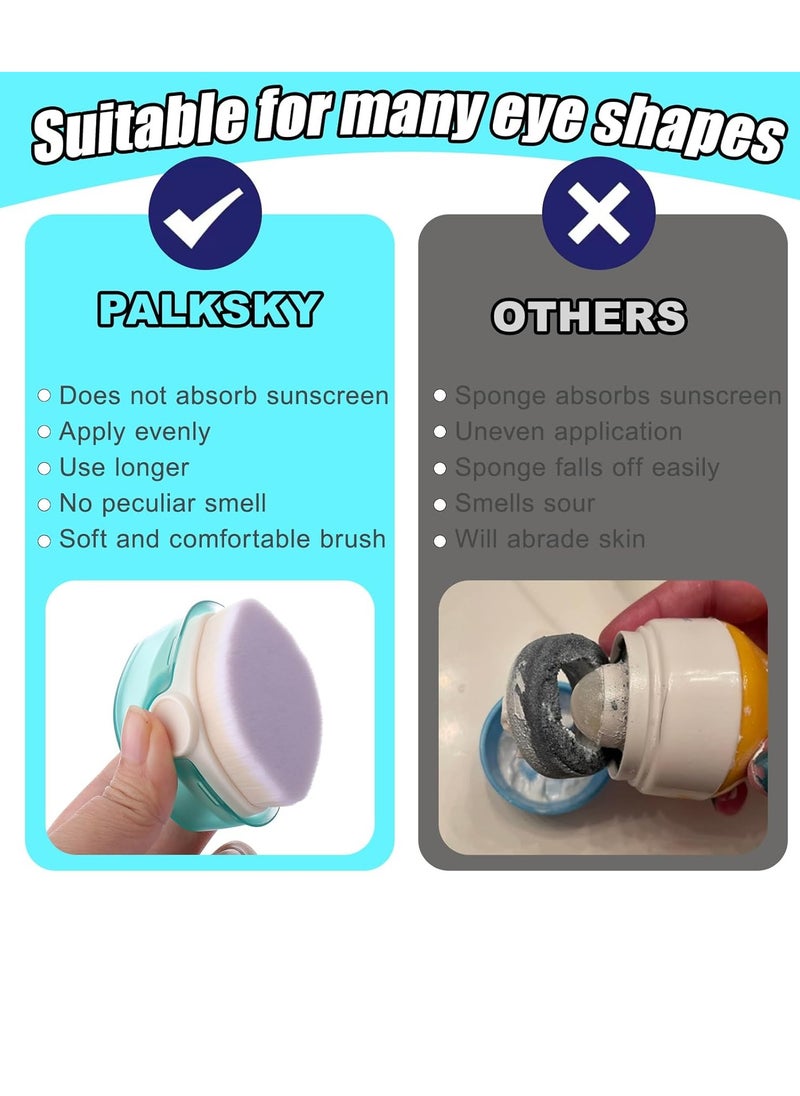 GUDOO 2 Pack Sunscreen Applicator for Kids Sunblock Buddy Brush Set with Protective Caps Sun Lotion Applicator Sun Cream Brush  - Image 2