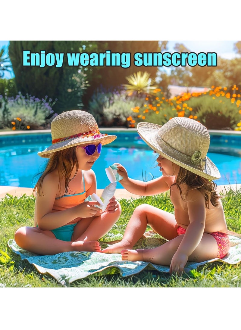 GUDOO 2 Pack Sunscreen Applicator for Kids Sunblock Buddy Brush Set with Protective Caps Sun Lotion Applicator Sun Cream Brush  - Image 4