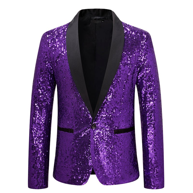 Supply Of European Code Men'S Loose Plus Size Dance Suit One-Button Sequin Suit Coat - Image 1