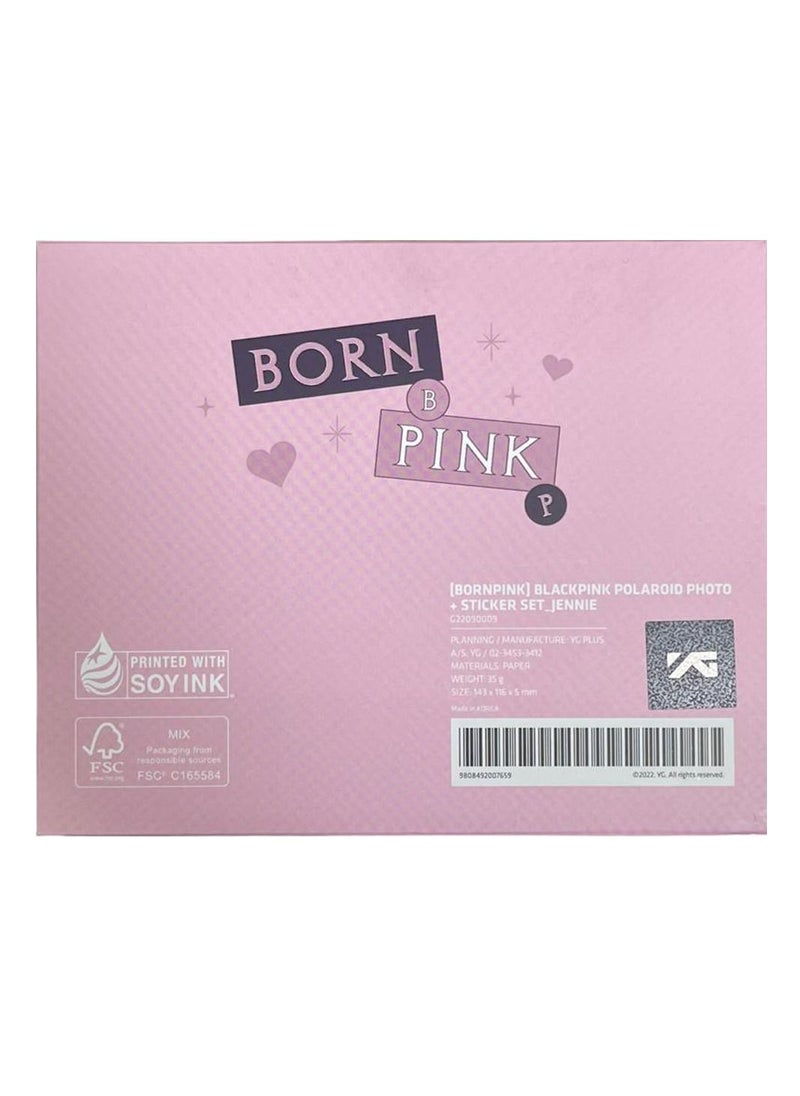 Black Pink Blackpink Born Pink Official Polaroid Photo and Sticker Set Jennie Version  - Image 2