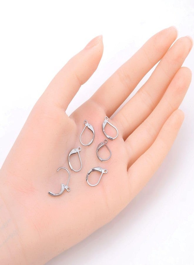 Adabele 50pcs Adabele 304 Grade Surgical Stainless Steel Hypoallergenic Earring Hooks Leverback Strong Ear Wire 15mm Long Open Ring for DIY Earrings Jewelry Making SJF193 - Image 2