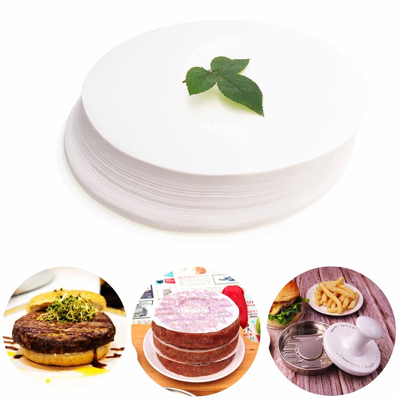 Meykers Patty Paper Sheets for 5 Inches Burger Press  300 Pcs Round hamburger patty paper to Separate Frozen Pressed Patties  Circle Wax Parchment Paper for Easy Release from Patty Maker Mold