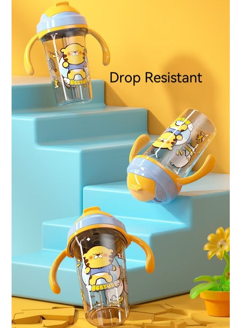 Milestones Sippy Cup with Straw and Handles,Training Cup-300ML-Tiger & Rabbit - Image 3